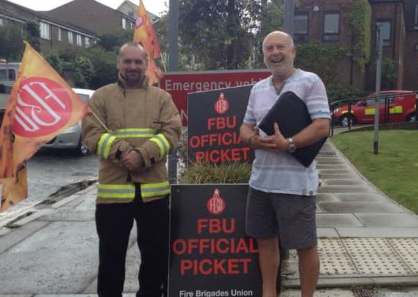 Labour candidate Greg Mountain at a picket in Haywards Heath