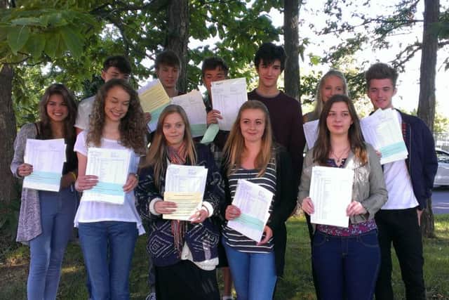 Some of the top students at Steyning Grammar School with their results