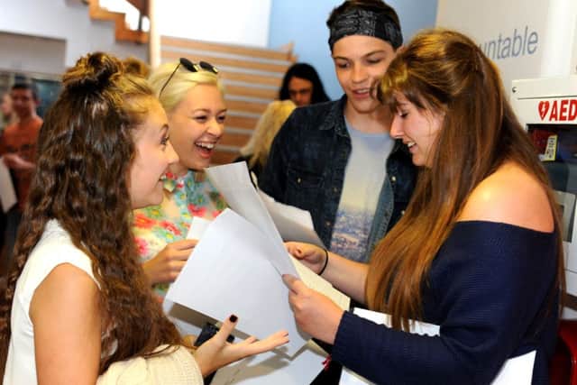GCSE results day at Oakmeeds Community College. Pic Steve Robards SUS-140821-130437001