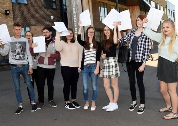 Pupils at the Littlehampton Academy students celebrate their GCSE results