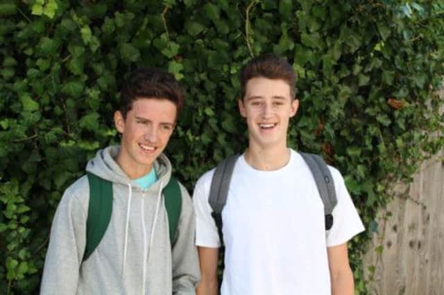 Worthing High GCSE results. Jack Dunn and Ellis Bubb SUS-140822-091245001