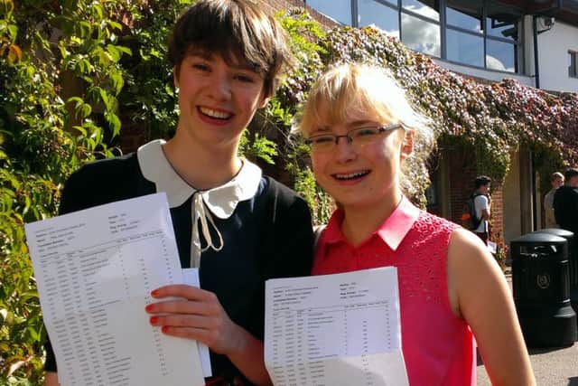 Tanbridge House School high achieving GCSE students Evelyn Turner and Thea Elvin