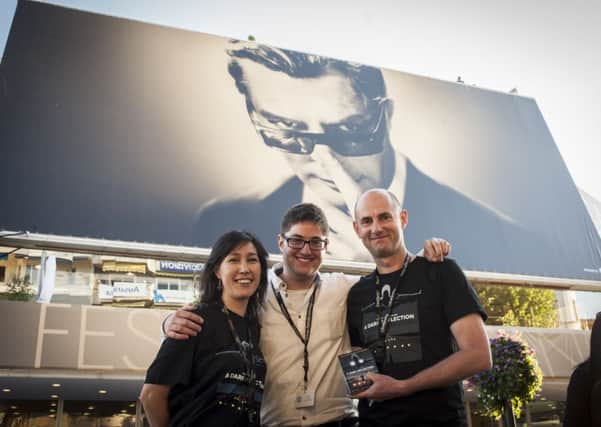 A Dark Reflection, a film made and filmed in and around the Horsham district screens at Cannes. L-R  Sarah Holloway, Senior assistant producer; Abramo Di Licio, Steadicam Operator; Tristan Loraine: Producer/Director - picture submitted SUS-140206-121017001