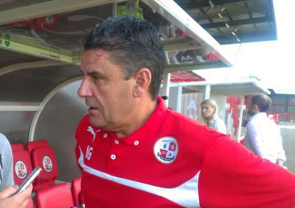 Crawley Town manager John Gregory speaks to the press after losing 2-0 to Fulham SUS-140721-091730002