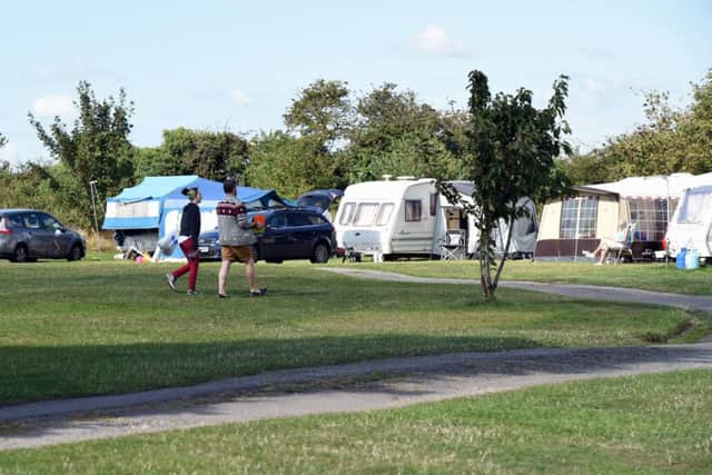 Tents and caravans at the Daisyfields Touring Park in Littlehampton