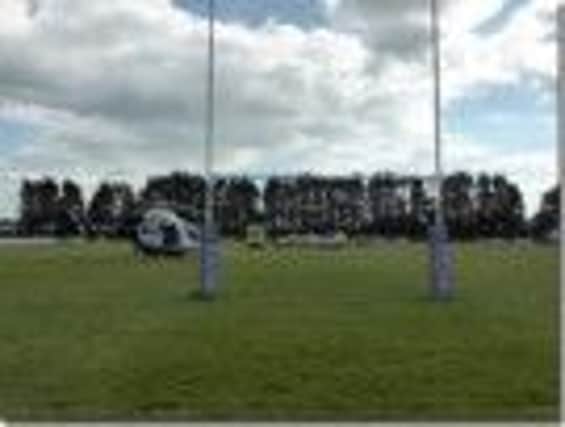 The air ambulance arrives at Worthing Rugby Club on Sunday