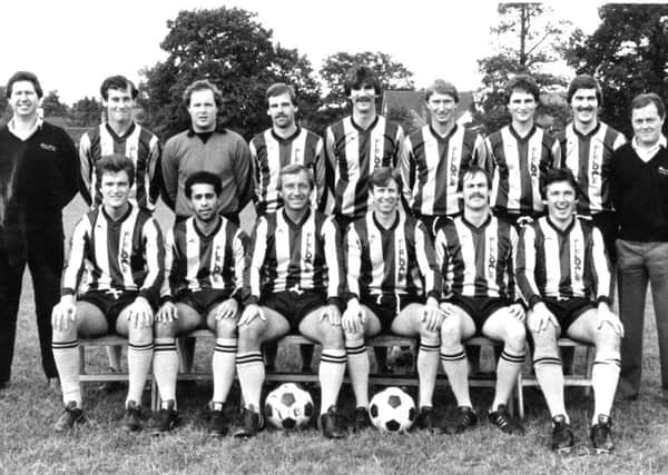 Three Bridges FC featuring former manager Harry Easton, back row, right SUS-140826-094014002
