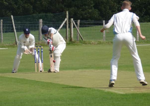 Dale Payne batting for Crowhurst Park in their defeat to St James's Montefiore on Saturday. Picture by Simon Newstead (SUS-140830-213001002)