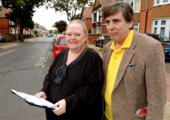 WH 010914  Pam Thornton-Cecil, and her husband Jeremy, are campaigning for speed reduction and a one way system in King Edward Avenue