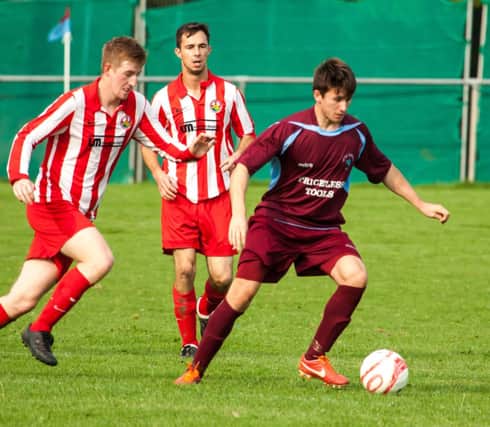 Action from Little Common's 3-2 victory at home to Steyning Town yesterday. Picture courtesy Bob Matthews