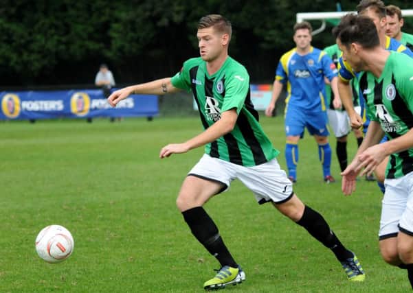 Burgess Hill (green) v East Grinstead Town. Pic Steve Robards SUS-140809-104451001