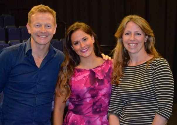Lauren (centre) with producers Paul Hendy and Emily Wood
