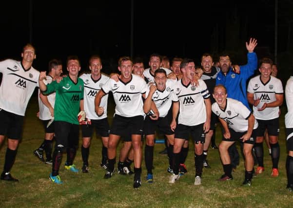EP celebrate FA Cup victory over Peacehaven & Telscombe.