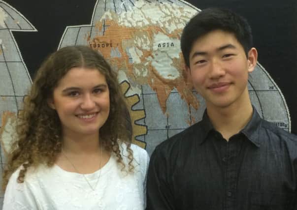 Georgina Ferrier and Taiga Kobayashi, who were sponsored by the Cranleigh Rotary Club for the 2014 Rtoary Youth Leadership Awards course - picture submitted by Cranleigh Rotary Club