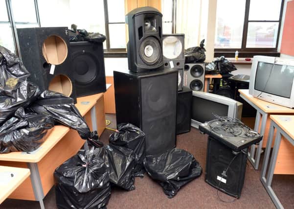 WH 010914 Worthing Borough Council confiscated 36 items from a Worthing flat, after a tenant breached a noise abatement order seven times in six days