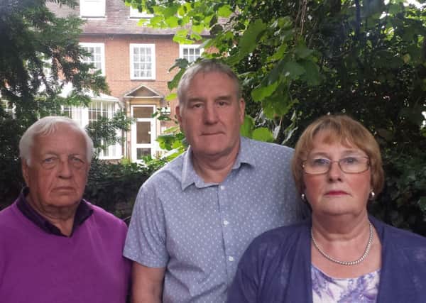 Gerald Howard, Chris and Pat Scott neighbours of Greenways Nursing Home in Comptons Lane Horsham (JJP/Johnston Press). SUS-140917-124741001