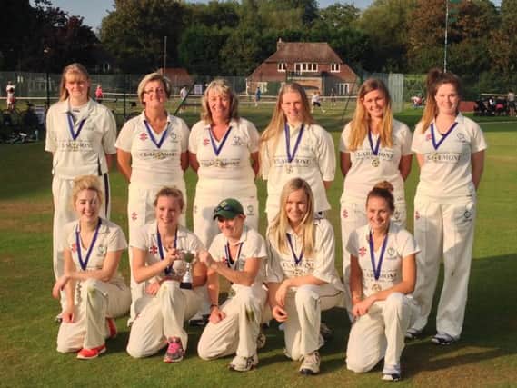 The Crowhurst Park cricket team which won the Sussex Women's T20 Development Cup by beating Selsey at Horsham CC