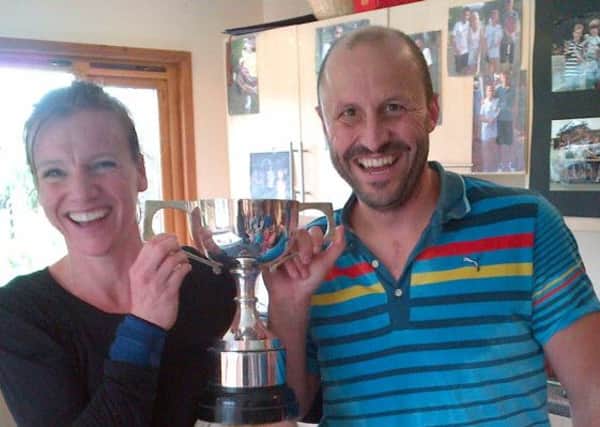 Winners Kate McMInnies and Ed Blake with the Bedford Cup