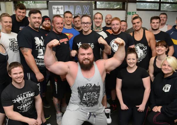 Eddie Hall, UK's strongest man, at the Max Strength gym in Worthing.