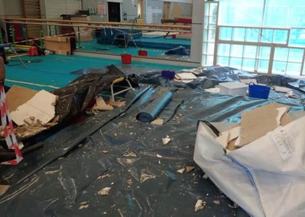 Damage at Horsham Gymnastics Centre (submitted). SUS-140810-101805001