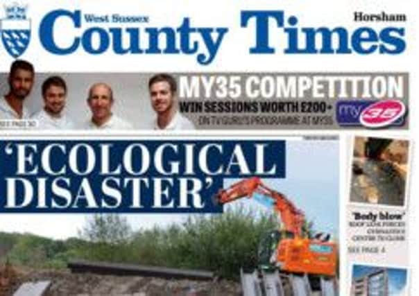County Times front page 'Ecological disaster' October 9 2014 SUS-140910-101019001