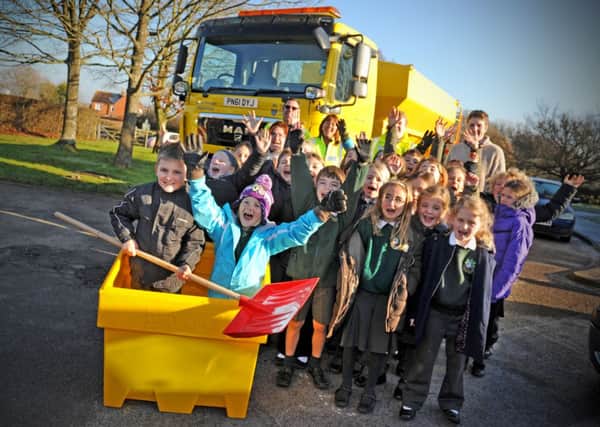 JPCT 11-12-12 S12500849X Wisborough Green Primary School children win a competition to name a WSCC Gritter -photo by Steve Cobb ENGSUS00120121112123939