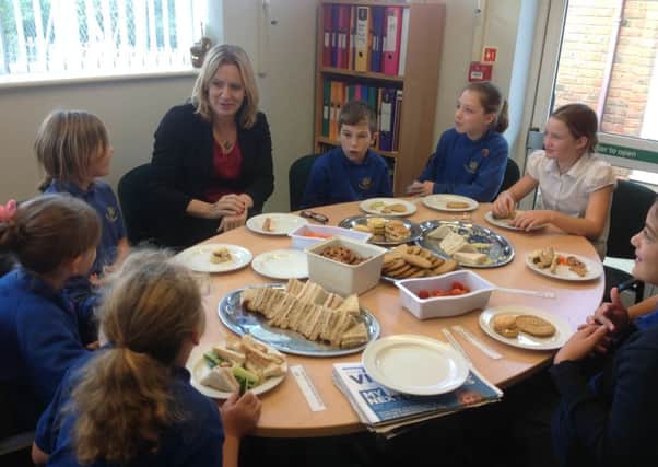 Guestling Bradshaw School Council had a visitor at lunchtime on Friday when Amber Rudd MP dropped by for a working lunch. SUS-141014-150329001