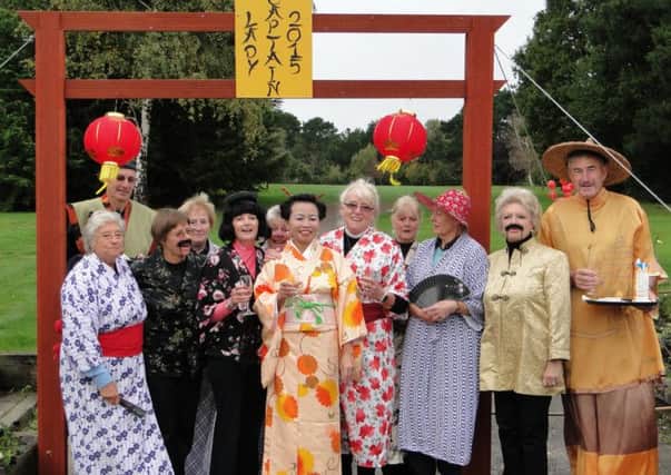 Lyne Watson and colleagues at the Japan-themed drive-in