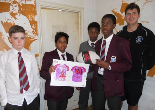 St Josephs College pupils that took part in a Canterbury Kit Design Workshops as part of the All Schools Programme SUS-141020-122911001