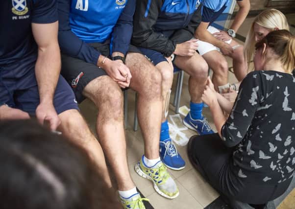 Brave teaching staff had their legs waxed for charity