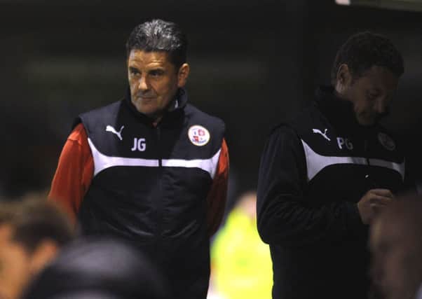 Crawley Town V Walsall 21-10-14. John Gregory looks concerned (Pic by Jon Rigby) PPP-141022-105827004