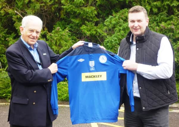 David Knapp from Mackley with Adur Athletic Football Club secretary David Fickweiler