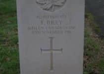 The grave of Pte Thomas Riley in St Nicolas' churchyard
