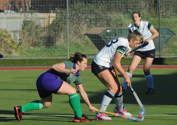 Chichester seconds, in white, in action at home to Bognor ladies   Picture by Kate Shemilt C140971-2