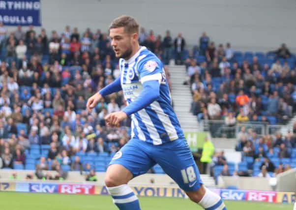 Jake Forster-Caskey in action for Brighton against Rotherham on Saturday.