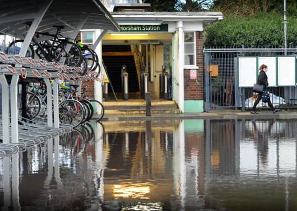 JPCT 060114 S14020457x Flooding problems. No trains running at Horsham station.  -photo by Steve Cobb ENGSUS00120140601101639