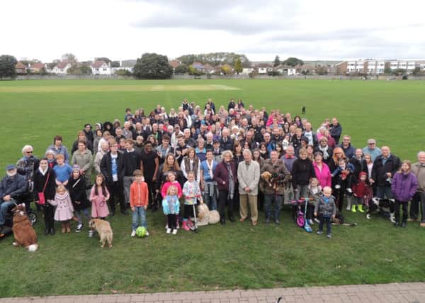 Residents previously gathered at the Manor Sports Ground to support an action group