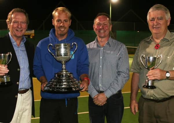 Angmering chairman Philip Olver, head coach and first and second team captain Andrew Cook, third team captain Brent Tauton and president Peter King