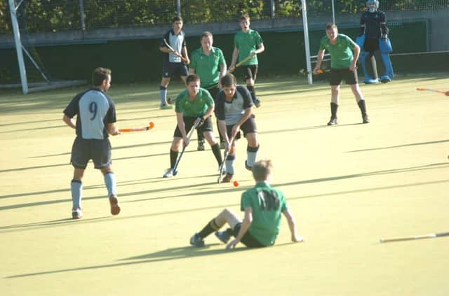 Action from South Saxons Hockey Club's 7-1 victory at home to Lewes III on Saturday (SUS-140311-102944002)