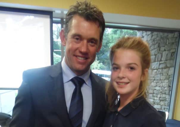 Darcie Smith (right) with European Ryder Cup star Lee Westwood