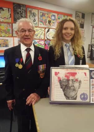 Rosie Edmondson, 15, a student at The Littlehampton Academy, has used the harrowing tale of family friend and Second World War veteran, Dennis Hosgood, as the inspiration behind her GCSE art project SUS-140711-150729001