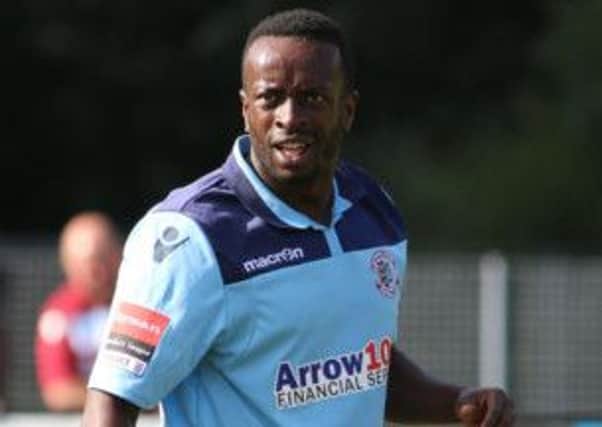 Ade Olorunda struck twice in Hastings United's 5-1 victory away to Faversham Town. Picture courtesy Joe Knight