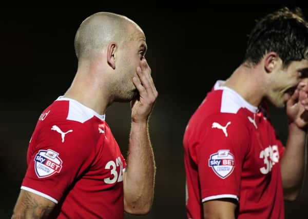 Dejection for Crawley Town's Keith Keane at the final whistle. PHOTO: - Mandatory by-line: Harry Trump/Pinnacle - Photo Agency Ltd Tel: +44(0)1363 881025 - Mobile:0797 1270 681 - VAT Reg No: 183700120 - 08/11/2014 - FOOTBALL - The FA Cup First Round - Yeovil Town v Crawley Town - Huish Park, Yeovil, Somerset, England. SUS-140911-140309002