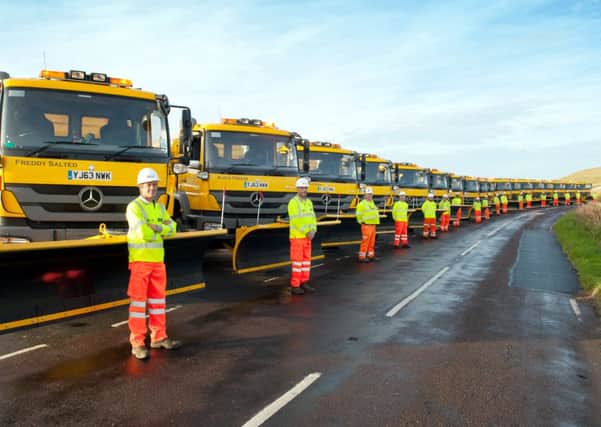 East Sussex Highways preparing for winter.
Photo of the new fleet of gritters. 

(Photo sent in by Highways. Taken at Beachy Head) SUS-141011-083126001