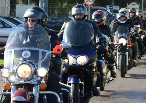 Remembrance Sunday Bikers arriving at Shoreham Airport PICTURE: DEREK MARTIN D14461494a