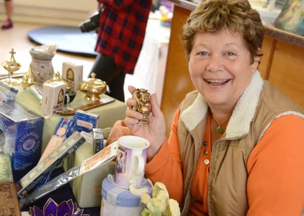 Ursula Sheppard selling spiritual gifts from WildWood at the autumn fayre PICTURE: DEREK MARTIN D14461198a