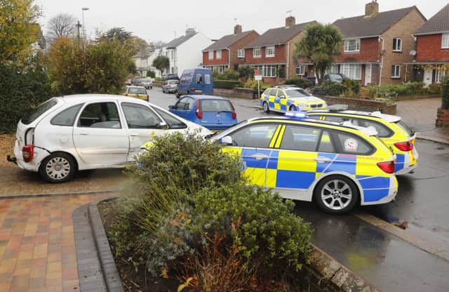 Police chase ends in Northcourt Road, Worthing. Picture by Eddie Mitchell SUS-141117-111325001
