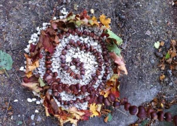'Land Art' done by pupils at Dorset House School.