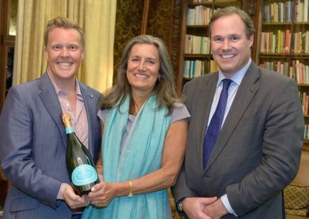 Wine expert Olly Smith, founder and owner of the Wiston Estate Winery Pippa Goring and marketing director at P&O Cruises Christopher Edgington at Wiston House Ligurian & Wine Partnership event - picture submitted