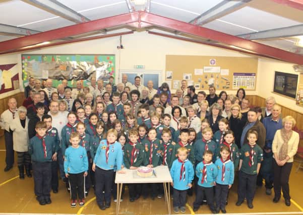 Scouts at the grand opening of their hall